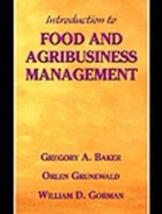 Introduction to Food and Agribusiness Management | 9780130145772 ...