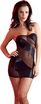 Strapless powernet jurkje zwart Small