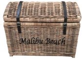 Rieten Mand - Opbergmand - Speelgoedmand - Riet - Rattan - Malibu Beach -  65cm - Rietenmand - Mand met deksel