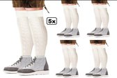 5x Paar Tiroler sokken wit 43-46