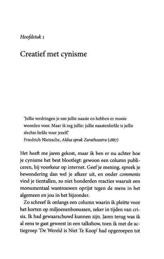 Pagina met tekst 'Hoofdstuk 1 Creatief met cynisme'.