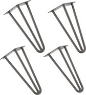 Hairpin poten tafelpoten 3-punt set van 4 - 30 cm - metaal grijs