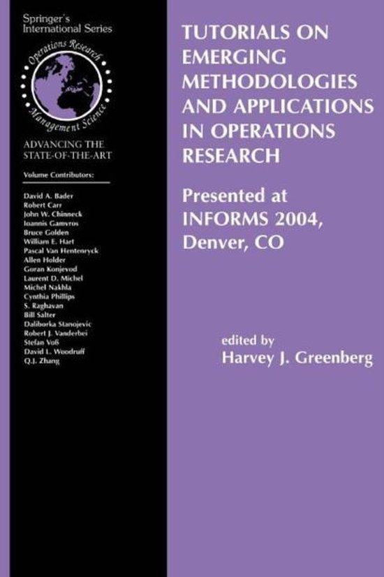 Tutorials on Emerging Methodologies and Applications in Oper ... - cover