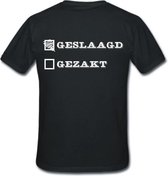 Mijncadeautje T-shirt - Geslaagd - gezakt - Unisex Zwart (maat XL)