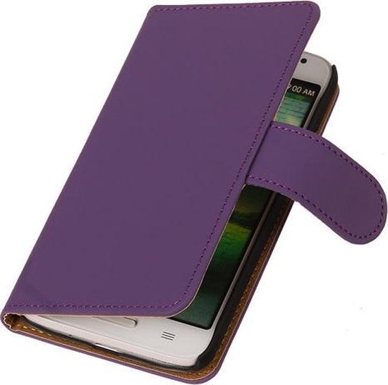 Huawei Ascend G610 Effen Paars - Book Case Wallet Cover Hoesje