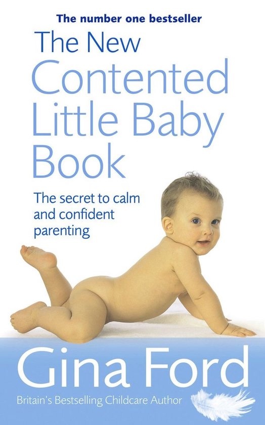 Boekomslag van 'The New Contented Little Baby Book' met een slapende baby en de tekst 'The number one bestseller'.