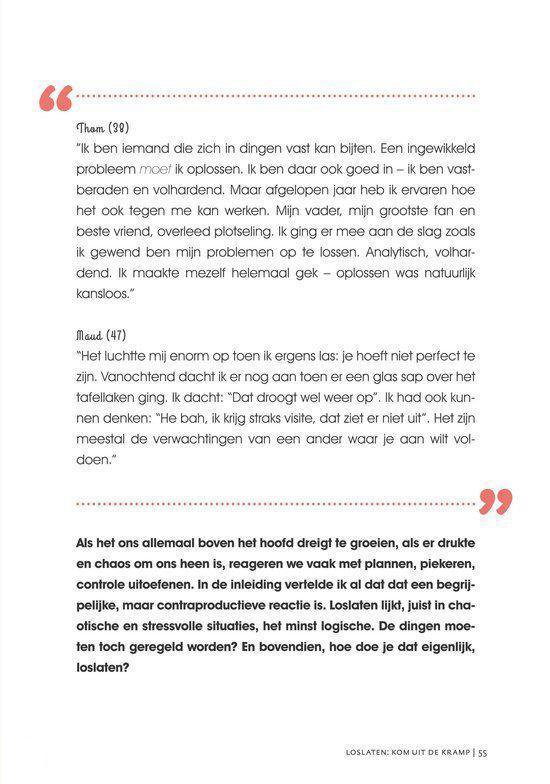 Pagina met citaten over het oplossen van problemen en het loslaten van verwachtingen, met tekst in het Nederlands.