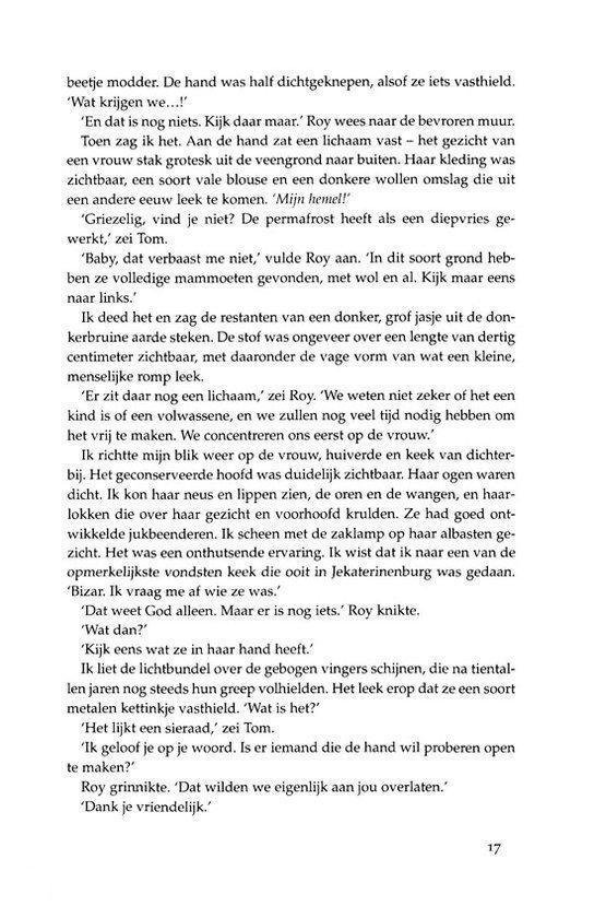 Pagina 17 met tekst over een boek.