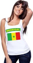Senegal singlet shirt/ tanktop met Senegalese vlag wit dames L