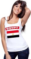 Singlet shirt/ tanktop Egyptische vlag wit dames S