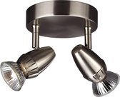 Plafondspot (2-spots) MASSIVE Lotus, 540821710, Halogeen, Mat Chroom, Incl. 2x50W Philips GU10