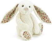 jellycat knuffelkonijn bashful blossom cream - m - 31 cm