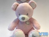 VIB zittende pluche beer 35 cm roze