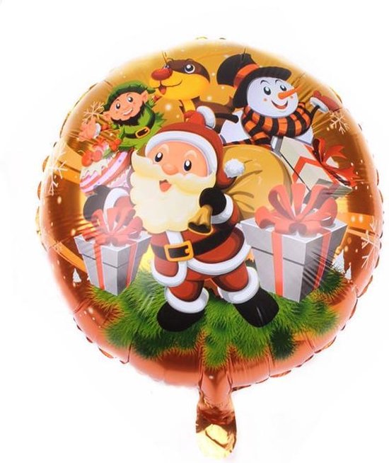 Folieballon Kerstman Cartoon rond 45 cm