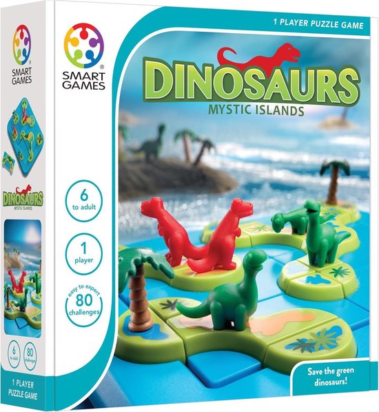Gezelschapsspel: Smart Games Dinosaurs Mystic Islands, uitgegeven door SmartGames