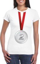 Zilveren medaille kampioen shirt wit dames L