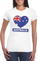 Australie hart vlag t-shirt wit dames M