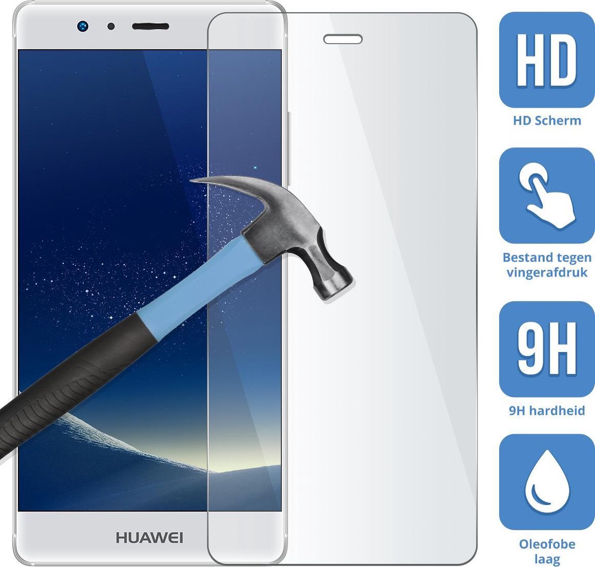 Sterke screenprotector voor Huawei Mate 9 2.5D 9H tempered glass