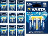 40 Stuks (10 Blisters a 4st) - VARTA High Energy LR03 / AAA / R03 / MN 2400 1.5V alkaline batterij