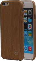 Licht Bruin Hout QY TPU Cover Case voor Apple iPhone 6/6S Plus Hoesje