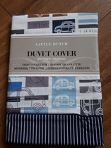 Little Dutch Wiegovertrek - Katoen - Auto's - Blauw/Zwart/Wit