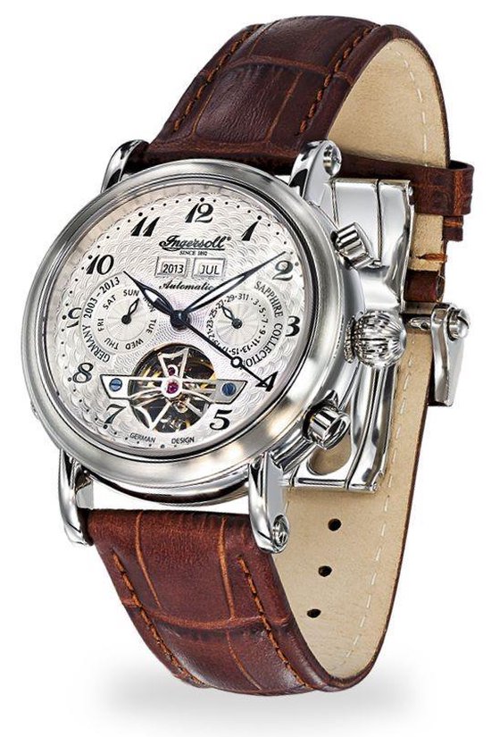 Ingersoll heren horloge automaat met deels opengewerkte wijzerplaat in wit  edelstaal... | bol.com