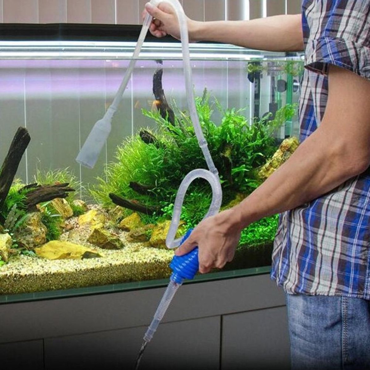 Handmatige Aquarium Pomp Reiniger Met Slang Filter - Filterpomp Bodemreiniger | bol.com