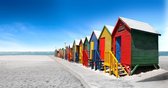 Tuinposter - Gekleurde strandhuisjes