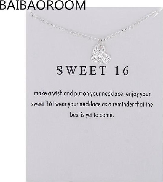 Wonderbaarlijk bol.com | Sweet 16 Ketting Cadeau voor 16e verjaardag Zilverkleur SA-57