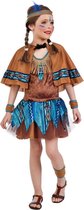 Limit - Indiaan Kostuum - Blozende Buffel Indiaan Wilde Westen - Meisje - blauw,bruin - Maat 110 - Carnavalskleding - Verkleedkleding