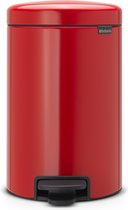 Brabantia NewIcon poubelle à pédale 12 litres avec seau intérieur synthétique - Passion Red