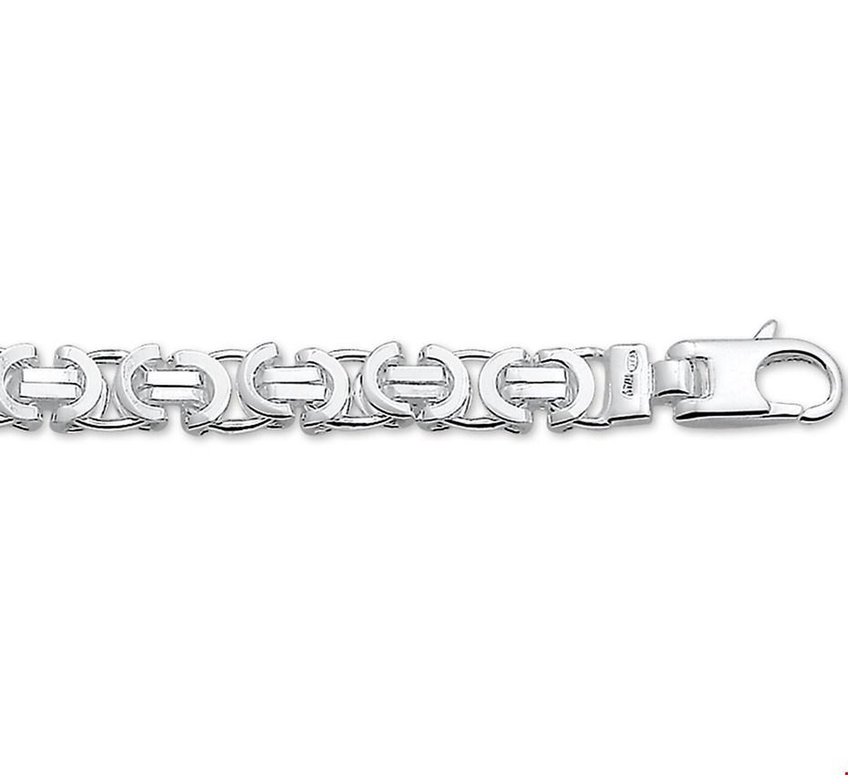 Zilver Gerhodineerd Armband Konings Plat 6,5 Mm 1321671