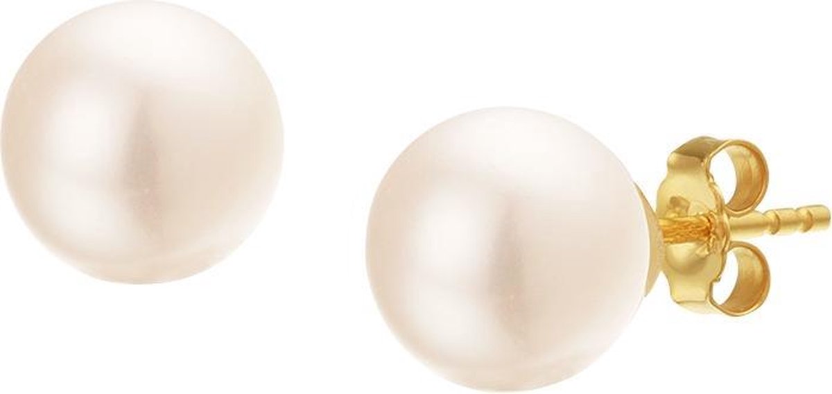 The Jewelry Collection Oorknoppen Parel - Geelgoud
