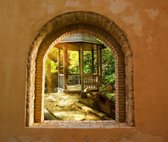 Tuinposter - Toscaans raam doorkijk 9