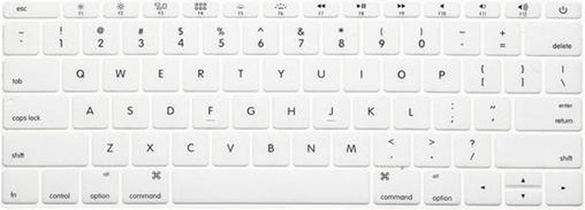 Siliconen Toetsenbord bescherming voor Macbook Pro zonder Touch Bar US-versie Wit
