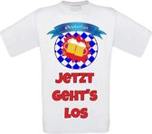 T-shirt Oktoberfest jetzt gehts los maat M wit