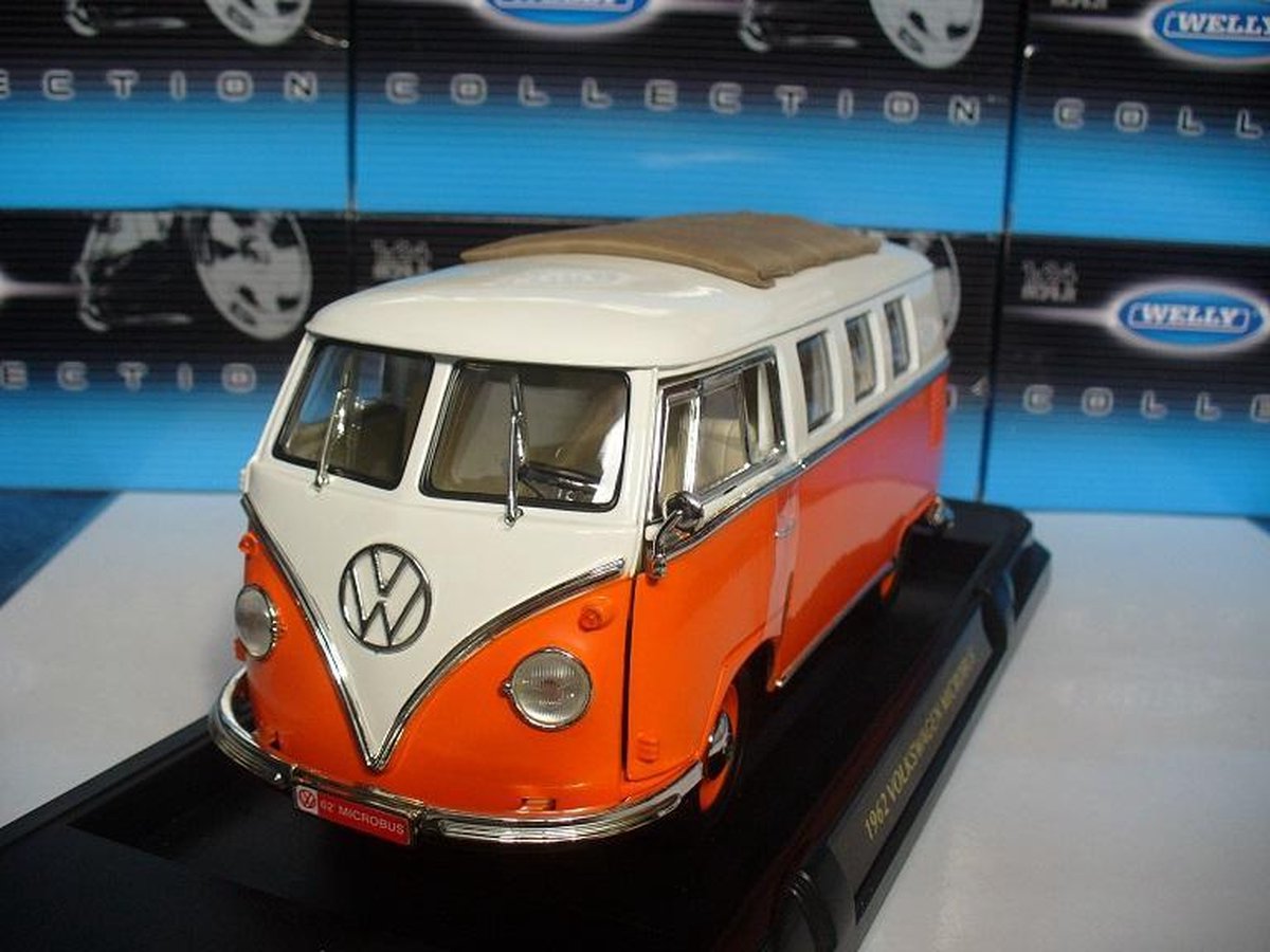 Yatming Lucky Diecast 1/18 VW Volkswagen T1 Bus 1962 avec toit coulissant  orange