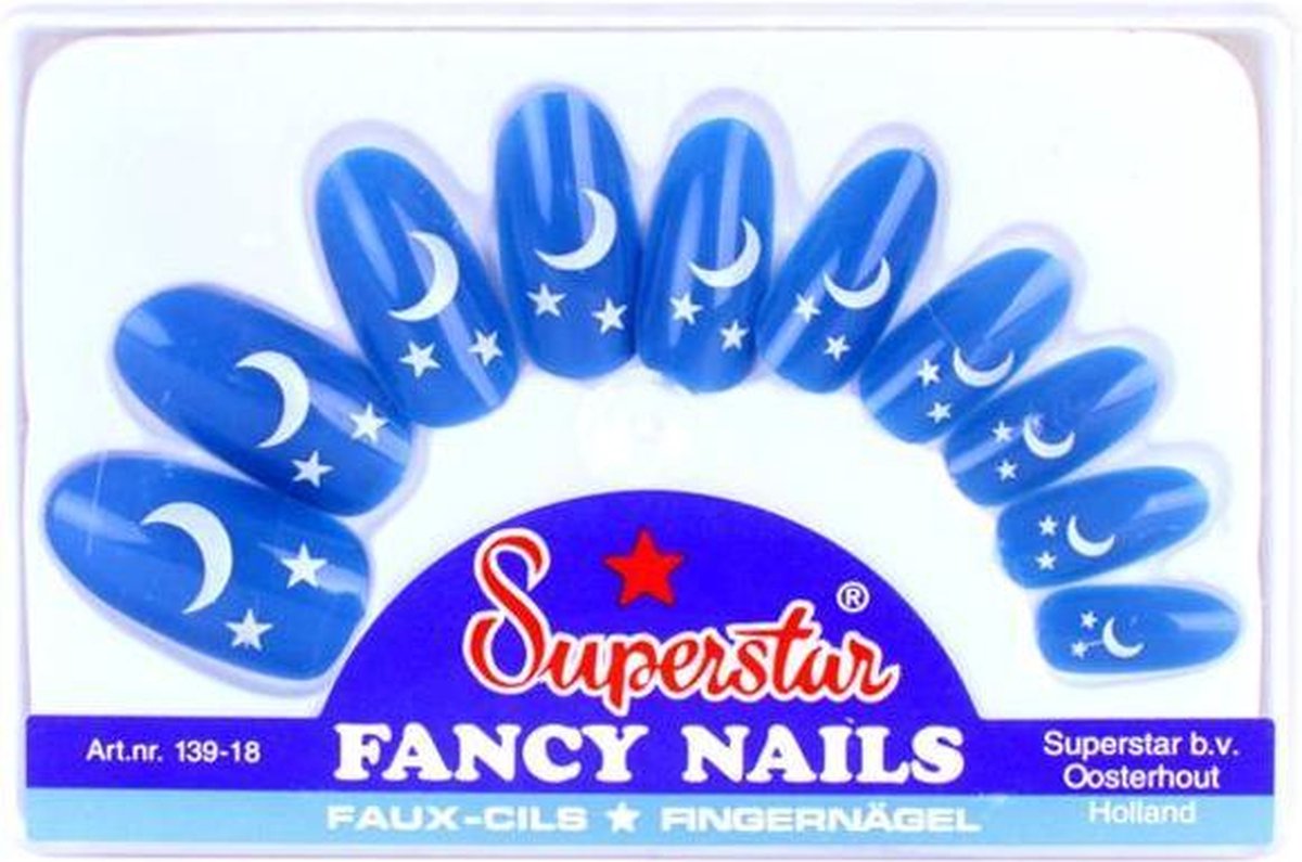 Nagels superstar Superstar blauw maan met sterren