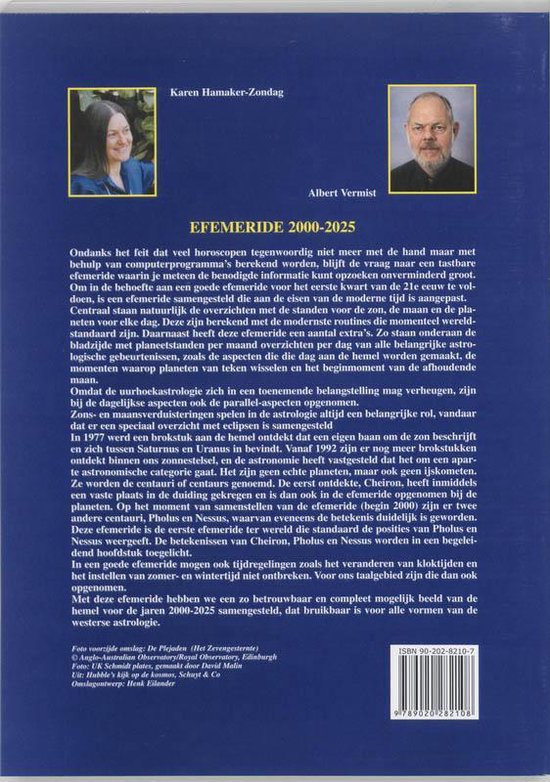 Efemeride 2000-2025 - K. Hamaker-Zondag | Northernlights300.org