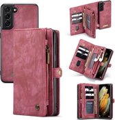 caseme - Hoesje geschikt voor Samsung Galaxy S21 Plus - 2 in 1 back cover - rood