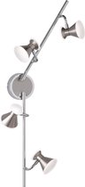 LED Plafondspot - Torna Diklom - 16W - Warm Wit 3000K - 4-lichts - Rechthoek - Mat Nikkel - Aluminium