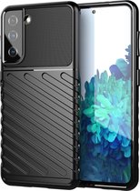 Case2go - Hoesje geschikt voor Samsung Galaxy S21 - Schokbestendige TPU Back Cover - Zwart