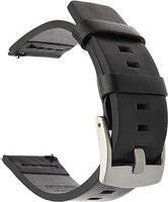 Horlogeband van Leer voor Moto 360 2nd Gen 42mm | 20 mm | Horloge Band - Horlogebandjes | Zwart met Zilveren Gesp