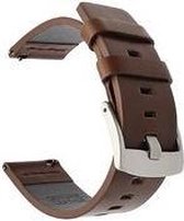 Horlogeband van Leer voor Garmin Forerunner 265 / 265 Music | 20 mm | Horloge Band - Horlogebandjes | Bruin met Zilveren Gesp