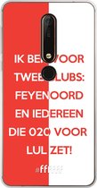 Nokia X6 (2018) Hoesje Transparant TPU Case - Feyenoord - Quote