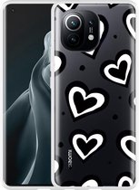 Xiaomi Mi 11 Hoesje Watercolor Hearts - Designed by Cazy