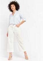 LOLALIZA Wijde eco-wash jeans met hoge taille - Ecru - Maat 34