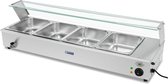 Royal Catering Bain Marie - incl. 4 GN 1/2 containers - aftapkraan - Glasbescherming