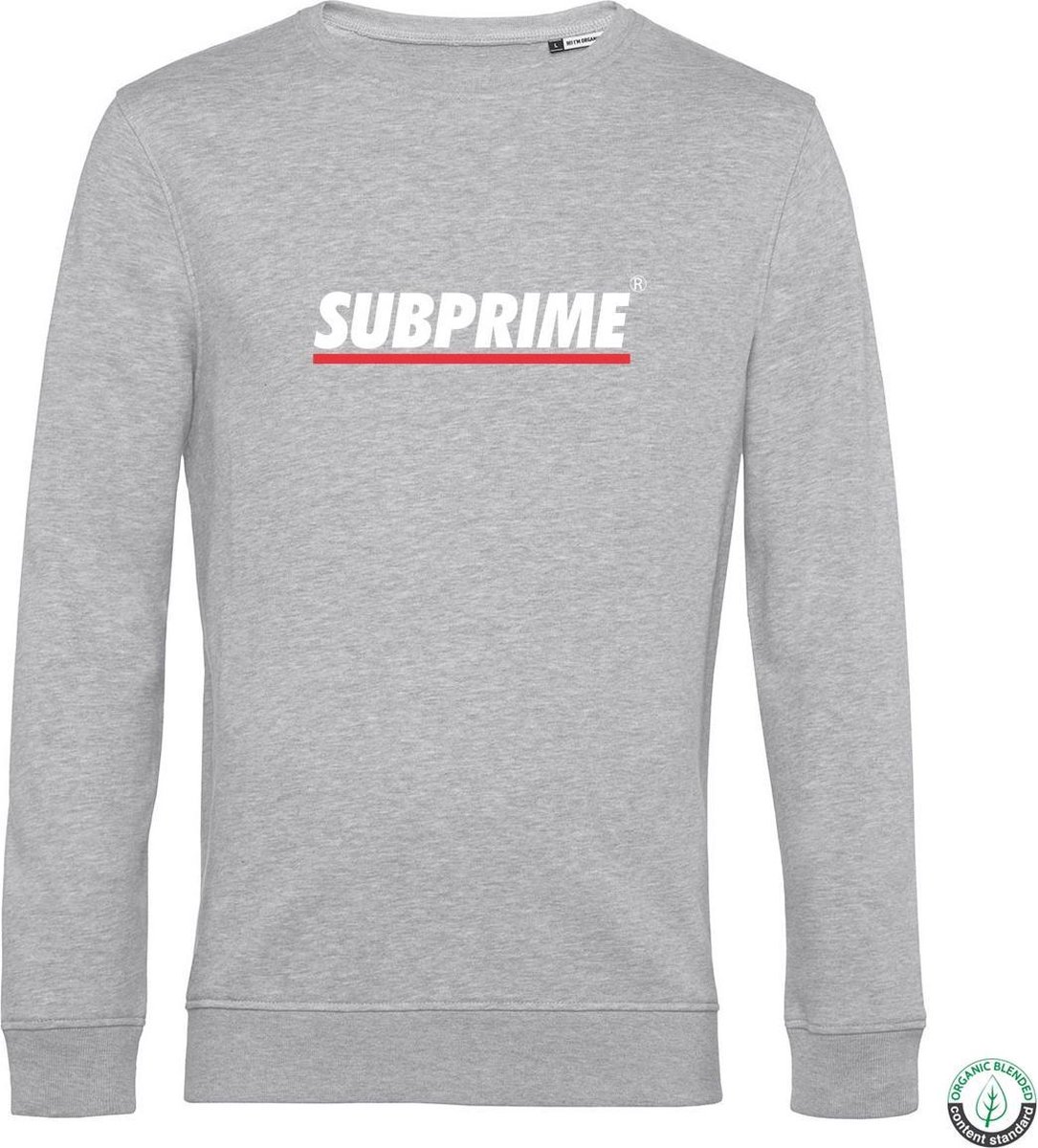 Subprime - Heren Sweaters Sweater Stripe Grey - Grijs - Maat XL