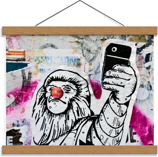 Schoolplaat – Graffiti op de Muur - 40x30cm Foto op Textielposter (Wanddecoratie op Schoolplaat)